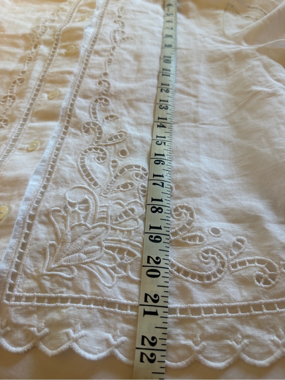 Madewell White Eyelet Boxy Crop Button-Front Shirt Size Small NWT OA388 - Picture 11 of 16